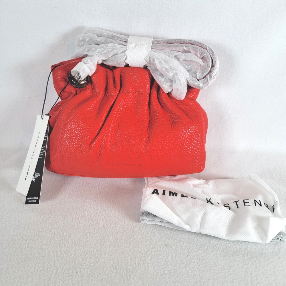 Aimee Kestenberg Womens Tribeca Convertible Leather Crossbody Bag Red Siren Love